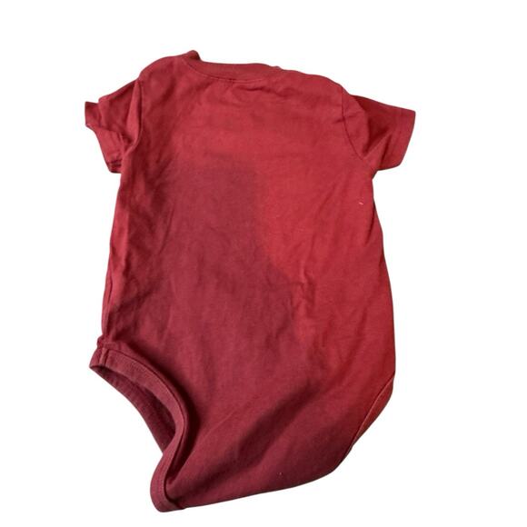 3-6 Months Vintage Y2K Red Baseball Bodysuit Romper Embroidered 100% Cotton - Picture 3 of 5